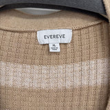 women Evereve Striped Cardigan Tan & Cream Sweater XL