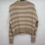 women Evereve Striped Cardigan Tan & Cream Sweater XL