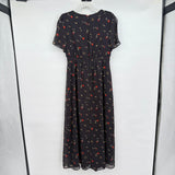 women Madewell Tulip-Sleeve Maxi Dress in Sweet Blossoms Navy Blue Dress 6
