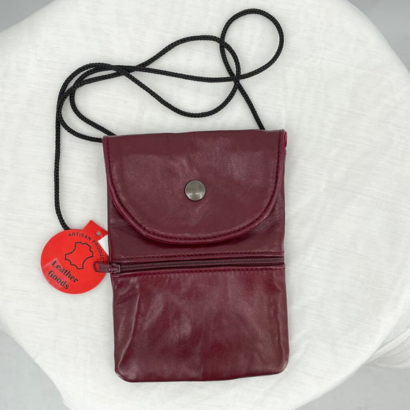 women Vera Pelle NWT Leather Crossbody Maroon Purse