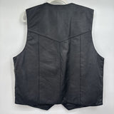 men leather works Leather Vest Black Woven Top M