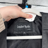 men leather works Leather Vest Black Woven Top M