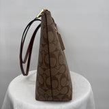 women Coach City Zip Tote Bag Brown Purse