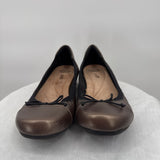 women Clarks Blanche Nora Ballet Flats Bronze Black Shoes 9