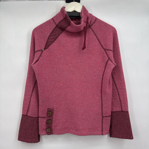 women Prana Lucia Mock Neck Wool Blend Rose Sweater S