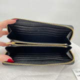 women Coach Zip Around Wallet Black Purse