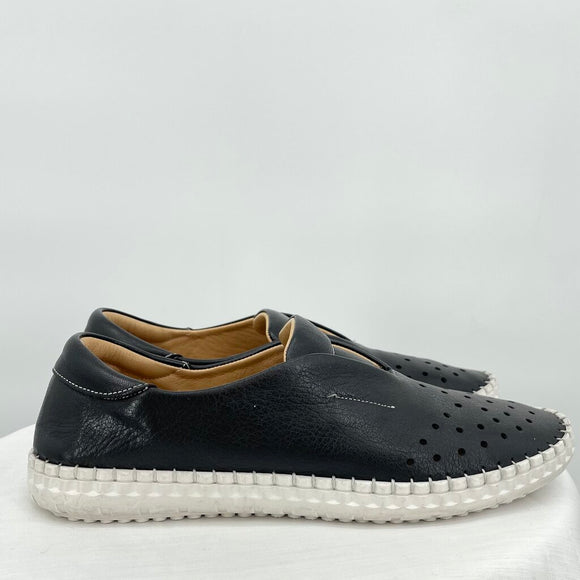 women Bueno Denmark Leather Sneakers Black White Shoes 37/6.5