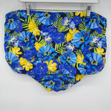 women Lands End Floral Hawaiian Bikini Set Blue Yellow Swimwear 22W