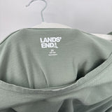 women Lands End Cotton Tee Green Knit Top 2X