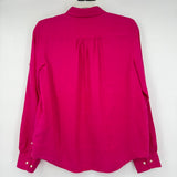 women Lauren Ralph Lauren Linen Button Down Magenta Woven Top M