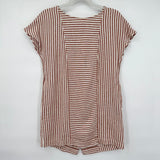 women Madewell Linen Button Back Shift Warm Nutmeg Dress S