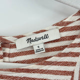 women Madewell Linen Button Back Shift Warm Nutmeg Dress S