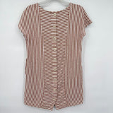 women Madewell Linen Button Back Shift Warm Nutmeg Dress S