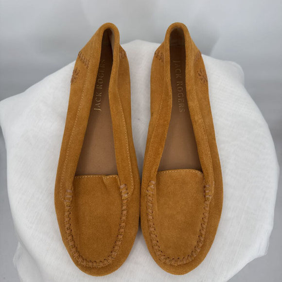 women Jack Rogers NWOT Millie Suede Mocassins Tan Shoes 9.5