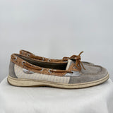 women Sperry Boat Shoe Tan Gray Shoes 10