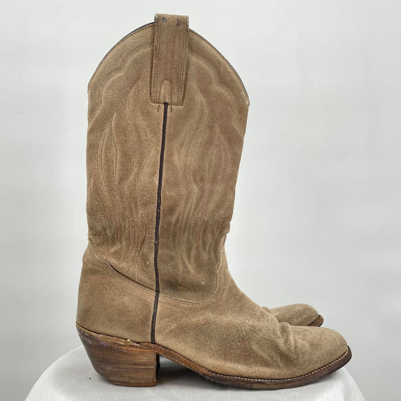 women Frye Roughout leather Western boot Tan Shoes 10