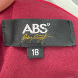 women ABS Allan Schwartz Lace Pencil Berry Pink Dress 18