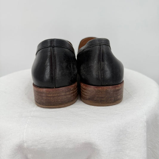 women Madewell Frances Leather Loafers Black Shoes 8.5
