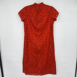 women Gap NWT Block Pattern & Metallic Stripe Orange Dress M