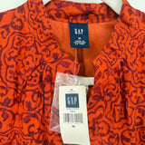 women Gap NWT Block Pattern & Metallic Stripe Orange Dress M