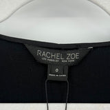 women Rachel Zoe NWT Splice Long Sleeve Satin Blouse Black Woven Top 0