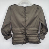 women Tadashi Vintage Formal Top Olive Brown Woven Top 8