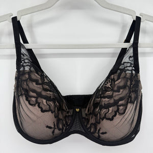 women Natori Flora Bra MSRP $72 Black/Light Mocha Intimates/Sleepwear 32G