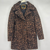 women Sam Edelman Leopard Print Boucle Brown Coat XS