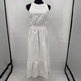 women English Factory Elastic Detail Sleeveless Dress White Dress M