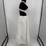 women English Factory Elastic Detail Sleeveless Dress White Dress M