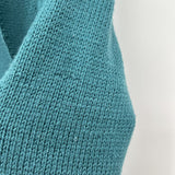 women Marion Foale 100% Wool Handknit Cardigan Teal Sweater M