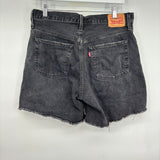 women Levi's 501 Denim Cutoffs Aged Black Shorts 31