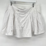 women Lululemon Pace Rival Mid-Rise Skirt White Activewear 14