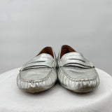 women Kenneth Cole Gentle Souls Penny Loafers Silver Shoes 7 1/2