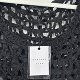 women Endless Rose NWT Crochet Mesh Tank Top Black Woven Top M/L