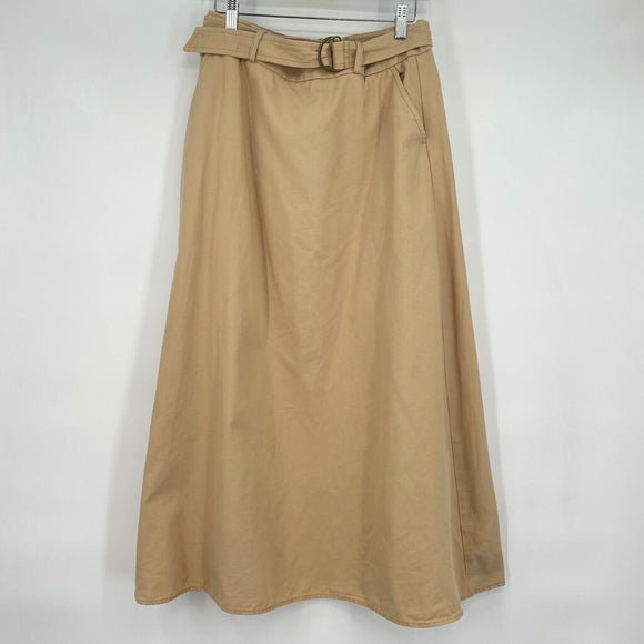women Pendleton Belted Midi Tan Skirt 8/M