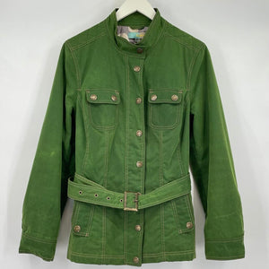 women Boden Belted Utility Spring Green Jacket 8