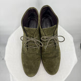 women Franco Sarto Suede Wedge Booties Green Shoes 7.5