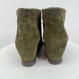women Franco Sarto Suede Wedge Booties Green Shoes 7.5