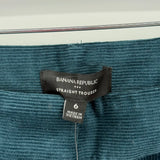 women Banana Republic Outlet NWT Corduroy Straight Trouser Teal Pants 6