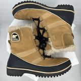 women Sorel Tivoli II Lace Up Booties Tan Black Shoes 10
