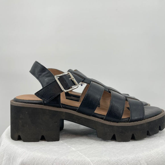 women Corky's Open Toe Fisherman Sandals Black Shoes 9
