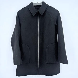 women Theory Wool/Cashmere Full Zip Black Coat S