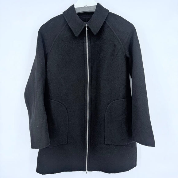 women Theory Wool/Cashmere Full Zip Black Coat S