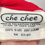 women Chee Chee Vintage Silk Button Side Red Dress M