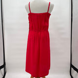 women Chee Chee Vintage Silk Button Side Red Dress M
