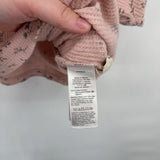 women Madewell Floral Oversized Cropped Waffle Knit Pink Multi Knit Top M
