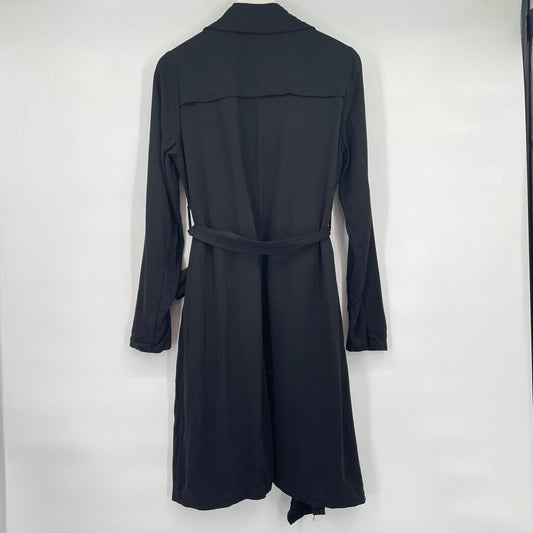 women C&C California Belted Drape Collar Black Jacket S