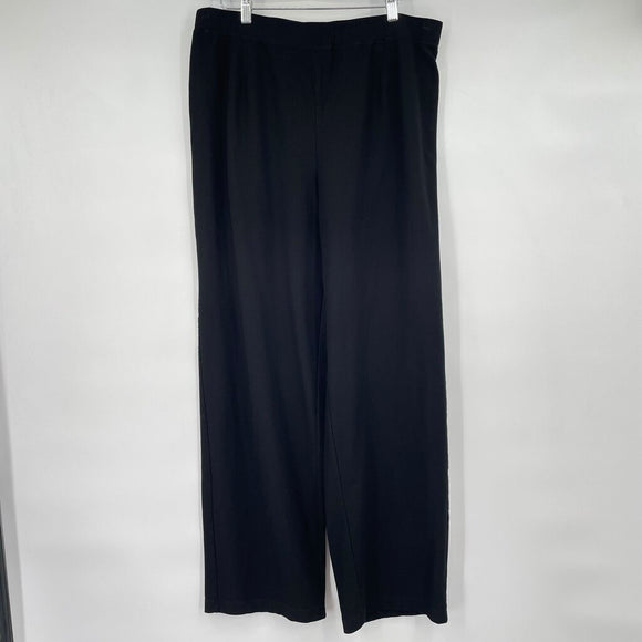 women Eileen Fisher Pull On Trousers Black Pants 1X