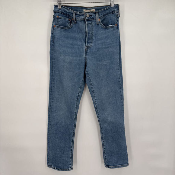 women Levi's Wedgie Straight Blue Jeans 30